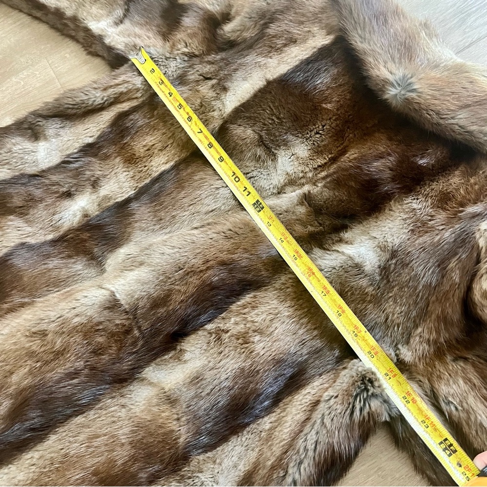 ⭐️ Rare Vintage Beaver Fur Coat Full Length Brown Double Breasted Clouser, Mint - Picture 8 of 9